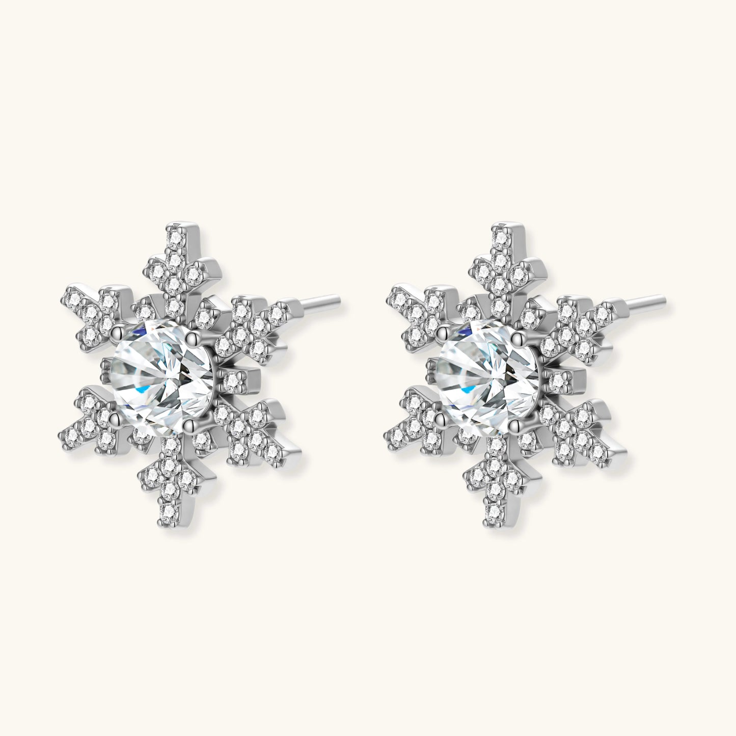 Moissanite Snøfnugg øredobber i - 925 Sterling silver - Moissanite