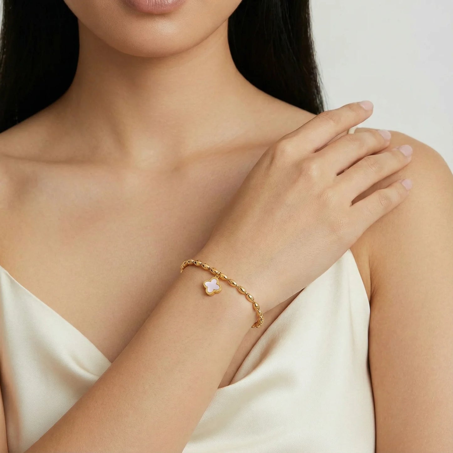 Lucky Clover Perlearmbånd