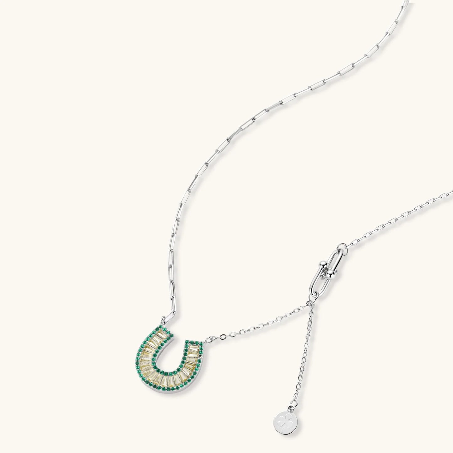 Lucky Hestesko  CZ smykkesett med AAA Cubic Zirconia – 14K Gullbelagt