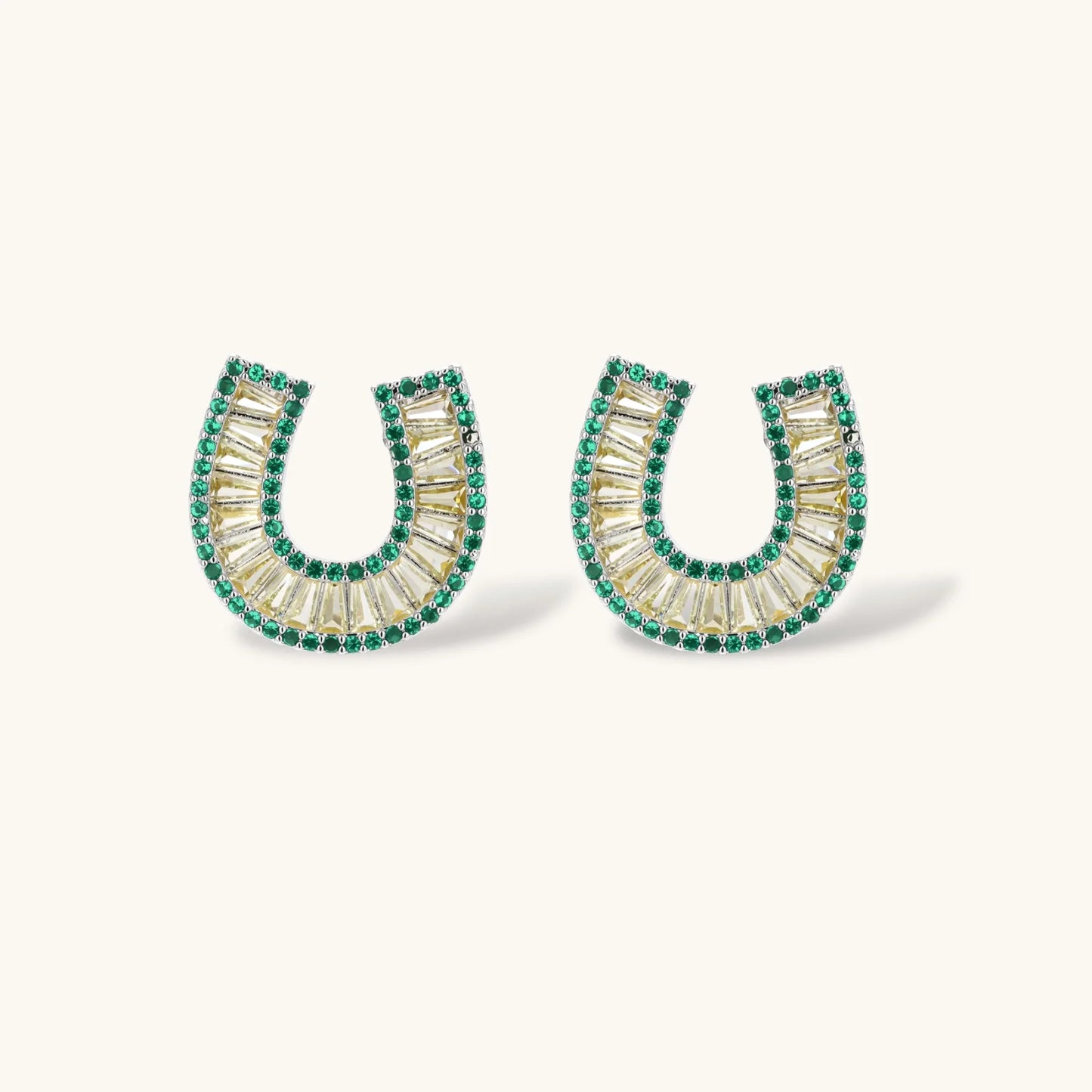 Lucky Hestesko  CZ smykkesett med AAA Cubic Zirconia – 14K Gullbelagt