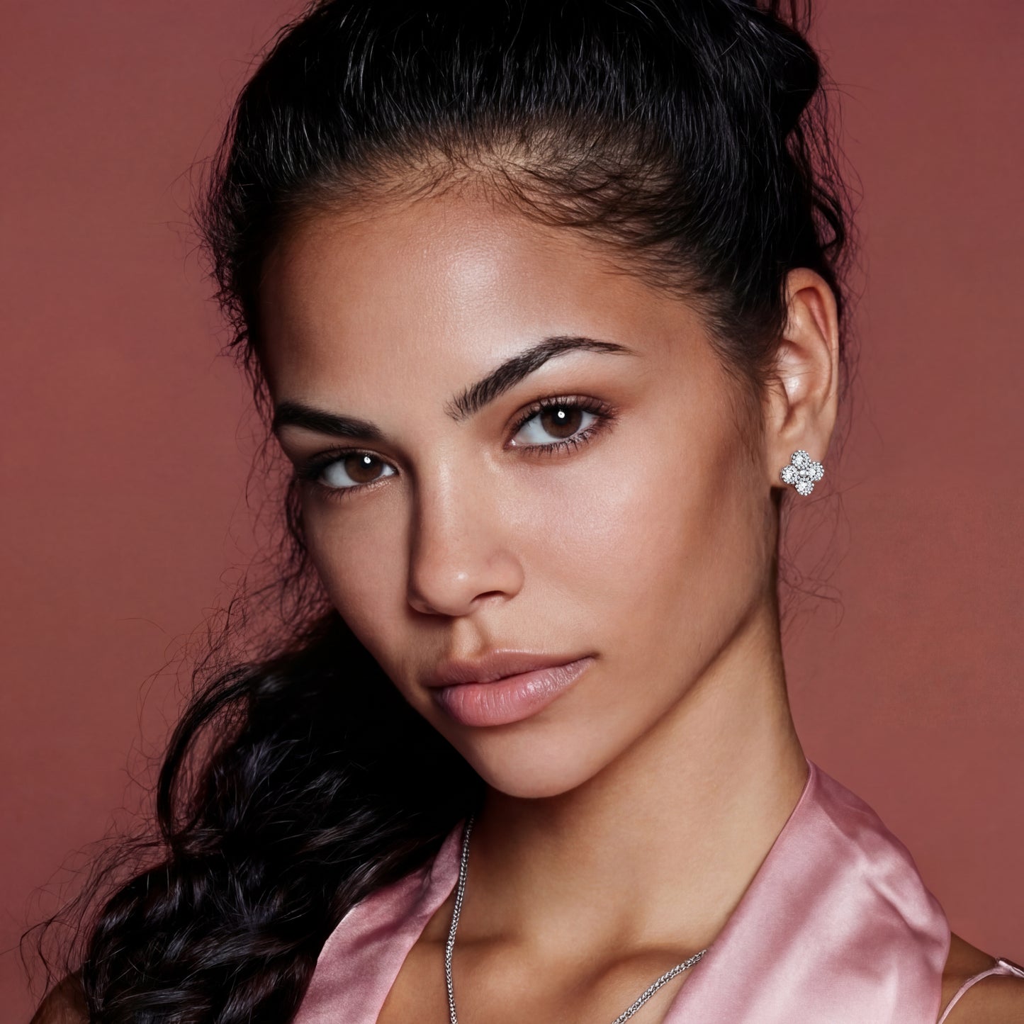 Quatrefoil Moissanite Studs- S925 Sterling silver and Moissanite Carat Weight 0.1ct - VVS1