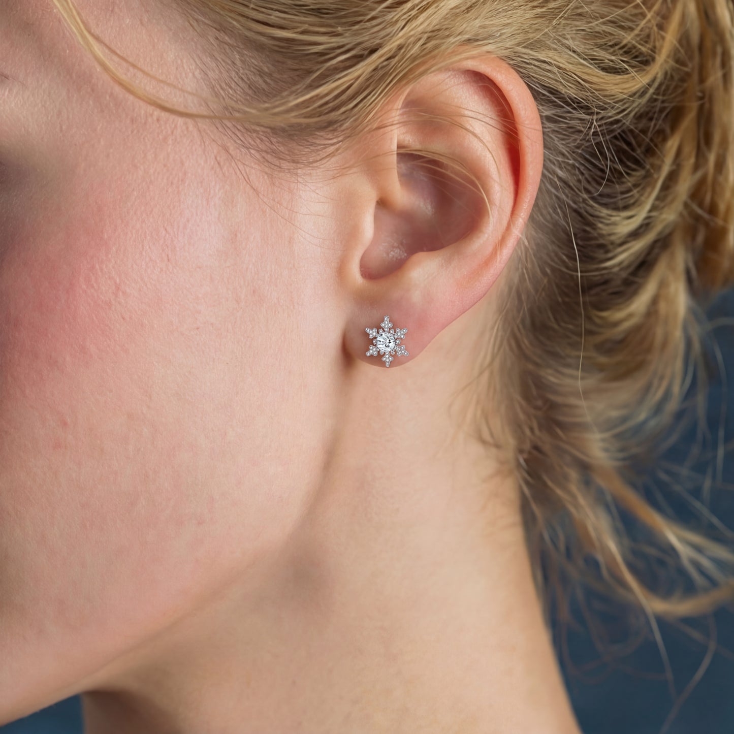 Moissanite Snøfnugg øredobber i - 925 Sterling silver - Moissanite