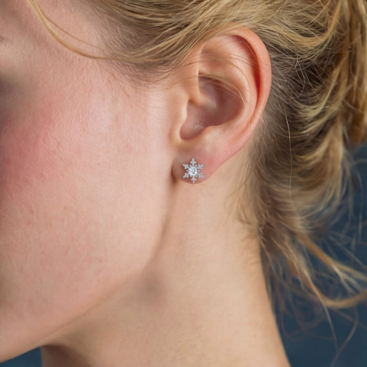 Moissanite Snøfnugg øredobber i - 925 Sterling silver - Moissanite